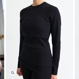 ILOUITY Ribbed Nursing Long Sleeve